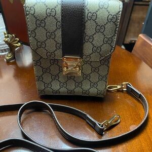Unique Brown Monogram Crossbody Bag